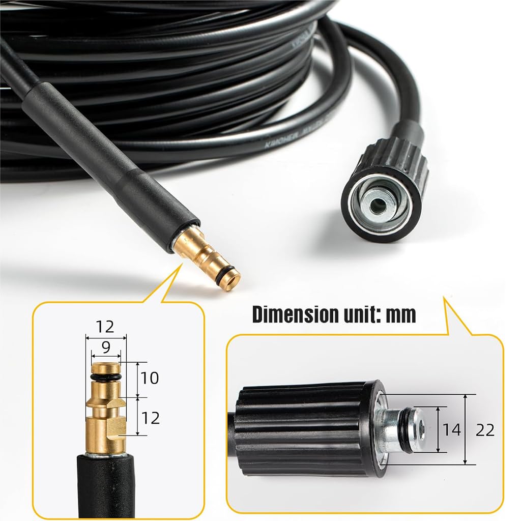 HASTHIP Pressure Washer Hose 6m 5800 PSI for Car Cleaning with PVC Material | 2PCS Set
