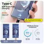Type C Charging Cable 62W 3.1A Fast Charging Cable 10Ft Long Type C Charging Cable Data Cable Support