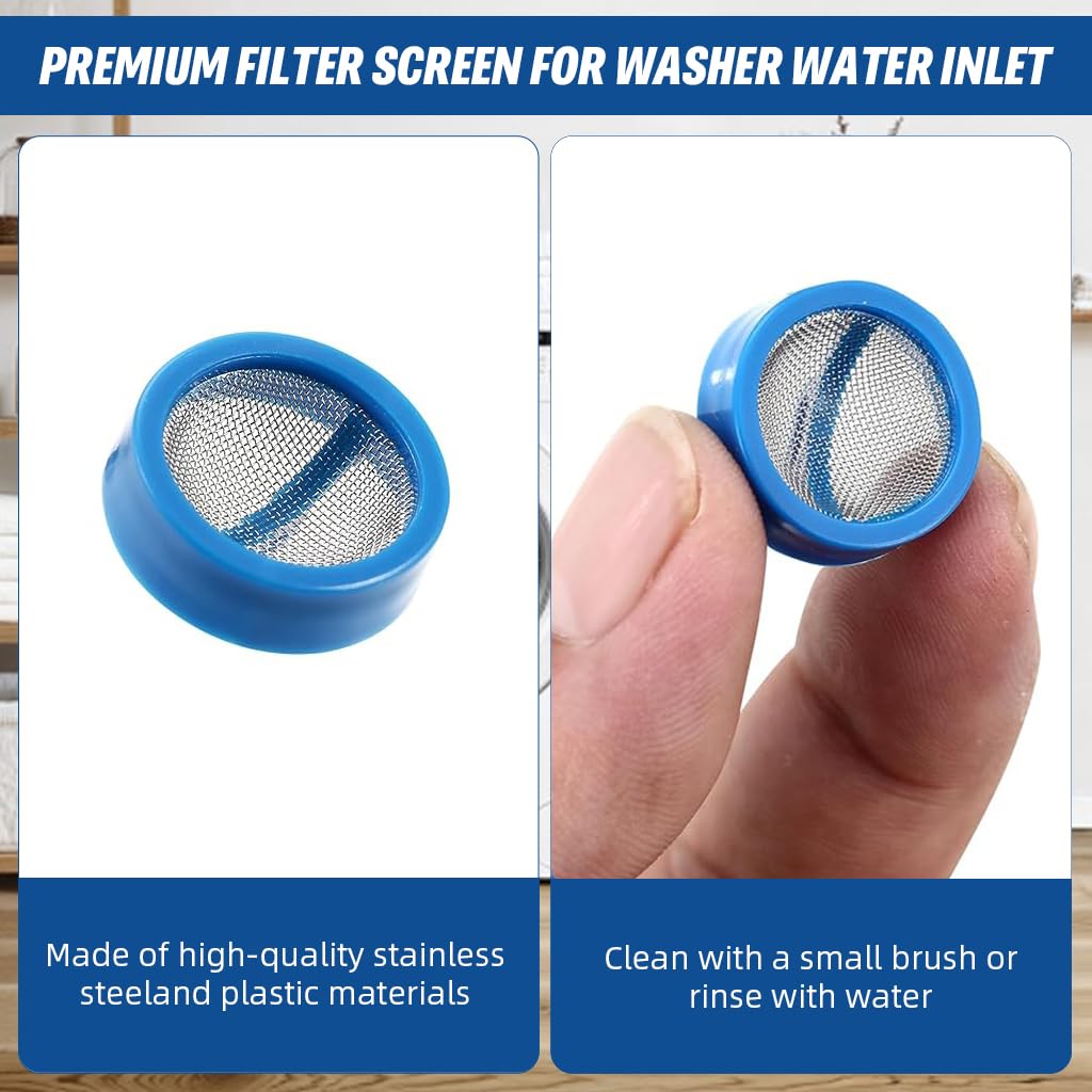 HASTHIP Washing Machine Filters 20pcs 2cm Stainless Steel Fine Mesh for Drain Hose Protection