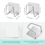 HASTHIP® 2Pcs Self Adhesive Sponge Holder Sink Caddy for Kitchen Sink, 304 Stainless Steel Scrubber Hanger Caddy Accessories forKitchen Accessories, Sliver