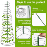HASTHIP® 2 Sets Plants Trellis Iron Adjustable 53.6 Inches Spiral Up Climbing Trellis DIY Assembly Plant Climb Up Trellis Garden Climbing Plants Trellis for Beans, Vine, Flower Pot