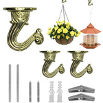 HASTHIP Ceiling Mounting Hooks for Hanging Planters featuring Retro Embossing Zinc Alloy Pack of 2