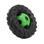 HASTHIP® Juguete para Perros en Forma de Neumático con Silbador, Goma Duradera, Resistente a Mordidas, Interactivo para Cachorros y Alivio de Dentición - Negro