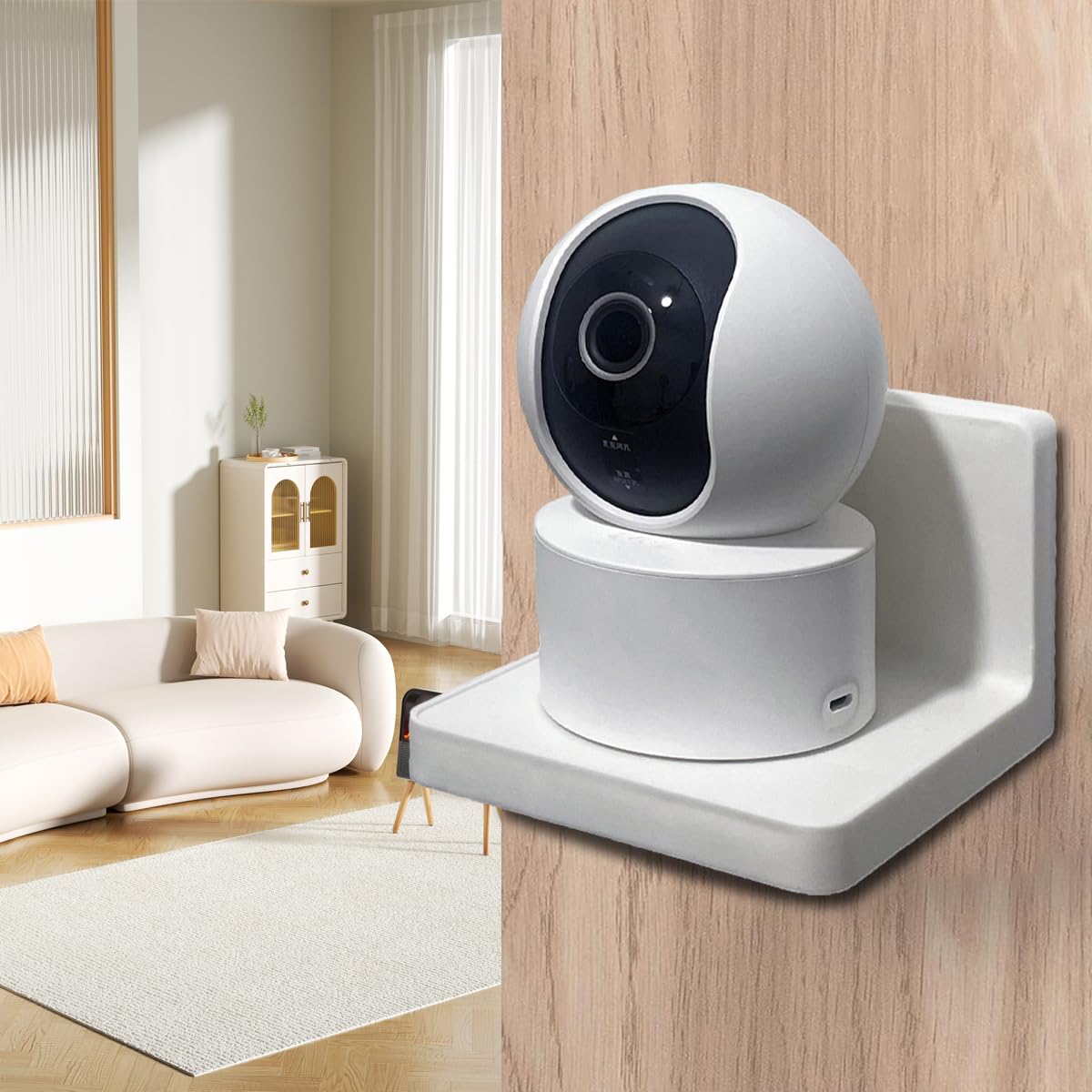 HASTHIP Wall Mount Camera Shelf for Security Cameras with Self Adhesive 2PCS White | No Drill Floating Design