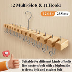 HASTHIP 2-in-1 Belt Hanger Organizer with 360° Rotating Hooks for Belts, Ties & Scarves