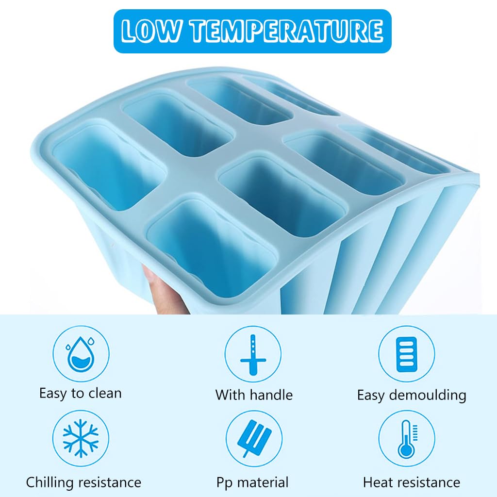 HASTHIP® Popsicle Molds, 10 Pieces Popsicle Molds Reusable Silicone BPA Free Ice Pop Easy Release Popsicle Molds With Silicone Funnel & Cleaning Brush