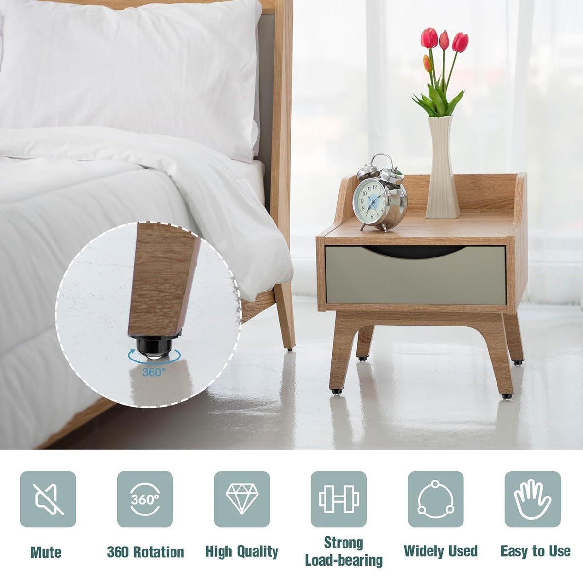 HASTHIP Caster Wheel Set for Furniture and DIY Use featuring 360° Swivel and 400kg Load | 8pcs