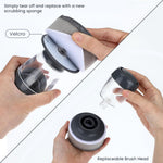HASTHIP Liquid Soap Dispenser Brush for Kitchen Cleaning with Drip Tray & 2 Sponges