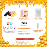 HASTHIP® Crochet Kit For Beginners, Complete Small Bee Animal Kit With High-Quality Materials & Step-by-Step Video Tutorials, Ideal For Craft Lovers, Perfect DIY Gift