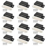 12 Pack Cabinet Magnet Latch, Best for Cabinet Doors, Cupboards, Drawers and Shutters, Cabinet Magnetic Latch Easy Install, Magnetic Cabinet Catch Screws Included (Black)