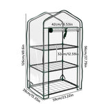 HASTHIP Mini Greenhouse for Indoor and Outdoor Gardening with Triple-Layer Shelf 59x39x126cm