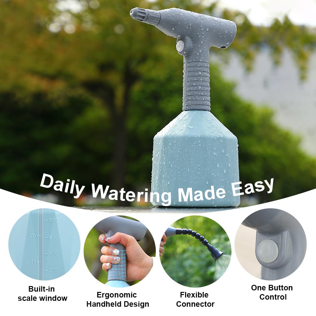 HASTHIP 1L Electric Watering Can with Gimbaled Nozzle