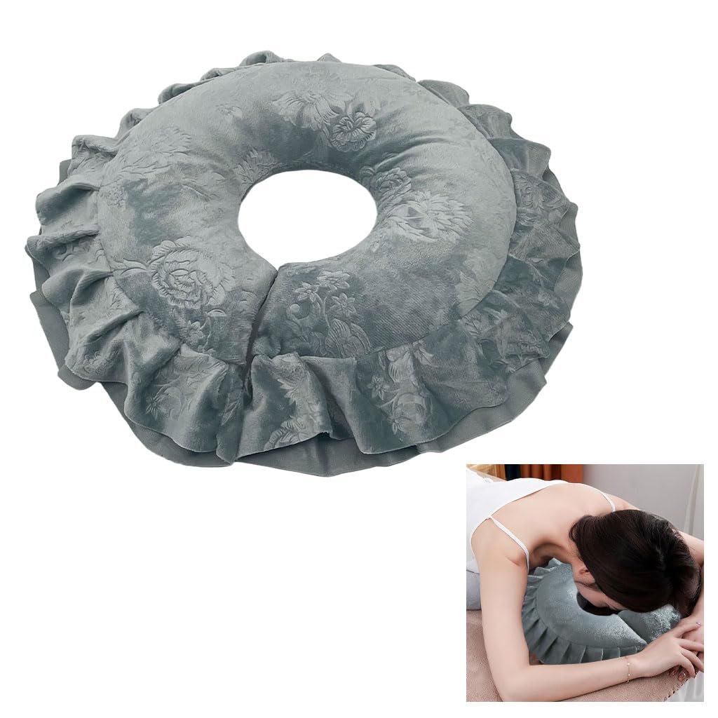 HASTHIP Face Down Prone Pillow for Massage and Eye Comfort featuring Central Breathing Hole & Velvet Cover