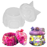 HASTHIP Silicone Resin Mold for DIY Mushroom House Jar with Lid featuring Roof Chimney Design