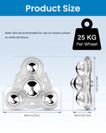 HASTHIP Self Adhesive Caster Wheels for Furniture and Storage Bins featuring 360 Rotation | 25KG Load per Wheel