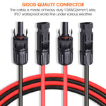 3ft 10AWG Solar Extension Cable with Solar Panel Female and Male Connector Solar Panel Adapter (2pcs)