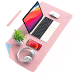 Mouse Pad Desk Pad Protector Mat - Dual Side PU Leather Desk Mat Waterproof Large Mouse Pad Work for Home/Office/Gaming