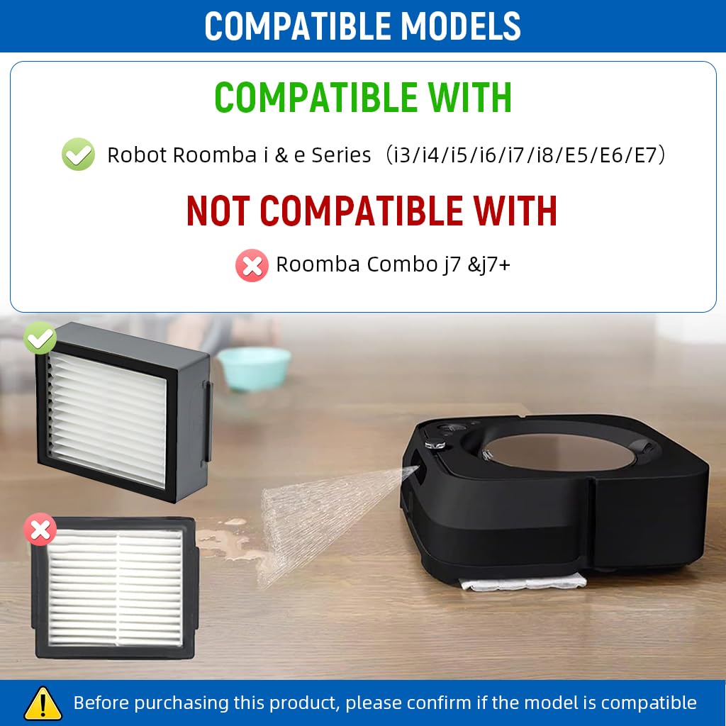 HASTHIP Roomba Replacement Filters for i and e Series featuring Multi Layer Filtration | Pack of 4