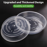 HASTHIP Plant Pot Saucers for Indoor and Outdoor Use with Drainage Grooves 12pcs 9.8 in | Clear Plastic Trays to Prevent Water Spillage
