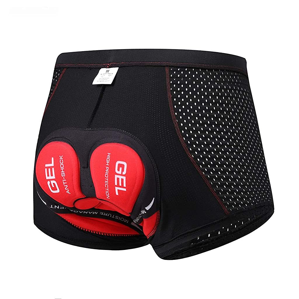 HASTHIP® Pantalones Cortos de Ciclismo para Hombre y Mujer con Acolchado 3D de Gel y Espuma,Antideslizantes,Transpirables Secado Rápido Ropa Interior Deportiva para Bicicleta Negros (M)
