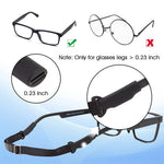 HASTHIP Eyeglasses Straps for Outdoor and Daily Use featuring Adjustable 23–40cm Elastic Holders | 3pcs Black Set for Adults