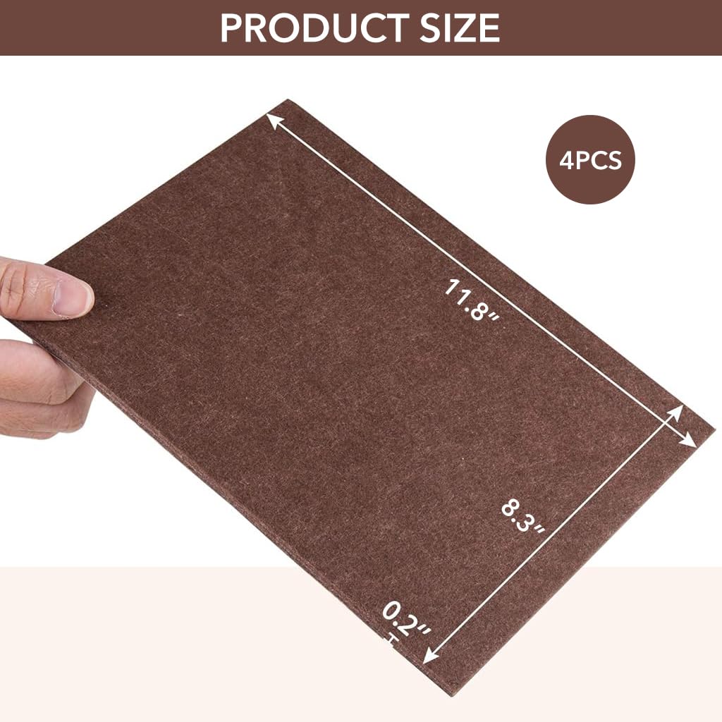 HASTHIP Furniture Felt Pads for Hardwood Floors with 3M Self Adhesive 4Pack 21x30cm | Cuttable Non Slip Noise Reduction Protectors
