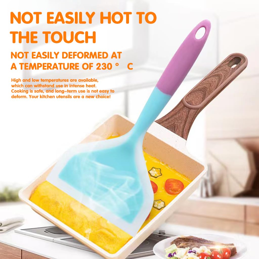 HASTHIP Silicone Spatula for Cooking with 4.7 Inch Wide Head and 450°F Heat Resistance | Food Grade Nonstick Utensils
