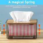HASTHIP Tissue Box Holder for Home and Office featuring Spring Loaded Support 3Pcs 4.7x3x2.3 in White