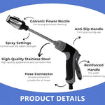 HASTHIP® Pressure Water Gun for Car Washing, 3 Spray ModesHigh-Pressure Fan Spray Gun with Built-in Foam Bottle, Adjustable Nozzle Foam Sprayer for Vehicle Cleaning, Garden Watering