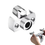 HASTHIP® Adjustable Shower Retrofit Bracket for Shower Valve Electroplated Copper Silver Water Inlet Adapter Universal Swivel Mount Compatible with Shower System Mounting Kit
