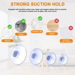HASTHIP Suction Cup Hooks for Kitchen and Bathroom featuring Strong Hold Clear PVC | 40pcs in 4 Sizes