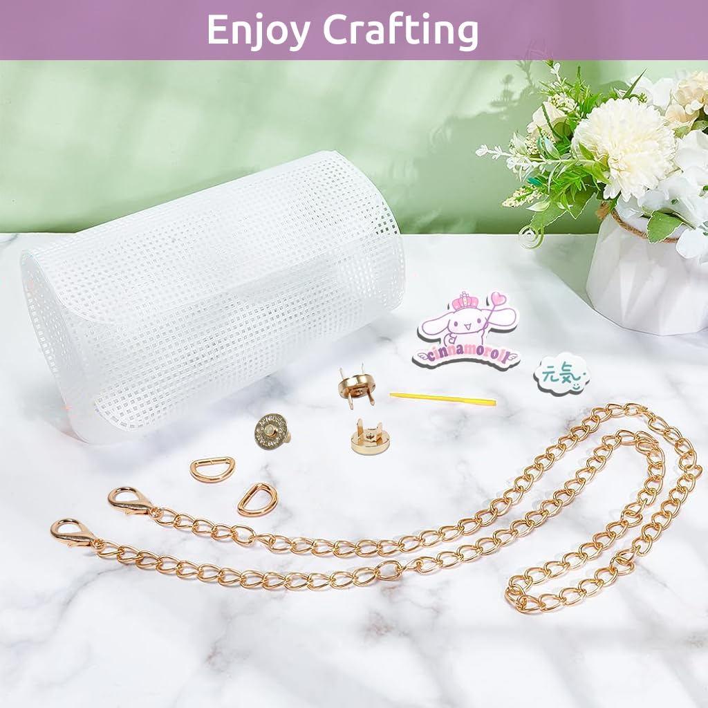 HASTHIP® Plastic Mesh Canvas Sheets,Mesh Canvas Sheets for Embroidery Making Cross Stitch Plastic Mesh Screen for DIY Crafts, Acrylic Yarn Crafting Knit DIY Handmade Bag Crochet Projects