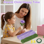 HASTHIP 250Pcs Pipe Cleaners Craft Kit with Artificial Stamens & Floral Tape