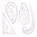 HASTHIP Metric Sewing Ruler Set for Pattern Making with 4 Clear Curve Tools | Plastic for Tailors