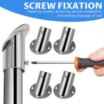 HASTHIP Curtain Rod Bracket 4Pcs Set featuring 2.5mm Dia Support Base in Stainless Steel