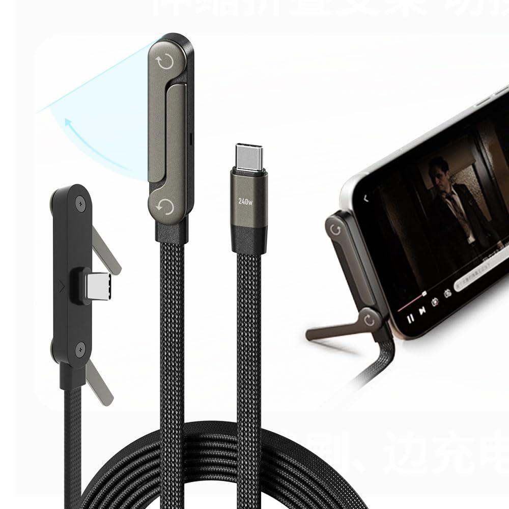 HASTHIP® Cable USB C a USB C 240W PD 5A,3.3FT Trenzado de Nailon Tipo,Carga Rápida y Transferencia de Datos Compatible con MacBook iPad Samsung Laptop y Teléfonos