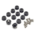 HASTHIP® 20Pcs Transparent Rubber Cutting Board Feet Pads, Clear Round Non-Slip Bumpers with Screws, Rubber Feet Pads for Furniture, Electronics, Cabinets, 0.47" x 1.06" (H x D) - Black