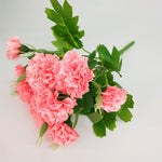 HASTHIP Artificial Carnation Flower Bunches for Home Decor with 5 Branches and Pink Blooms | Elegant Festival and Room Decoration
