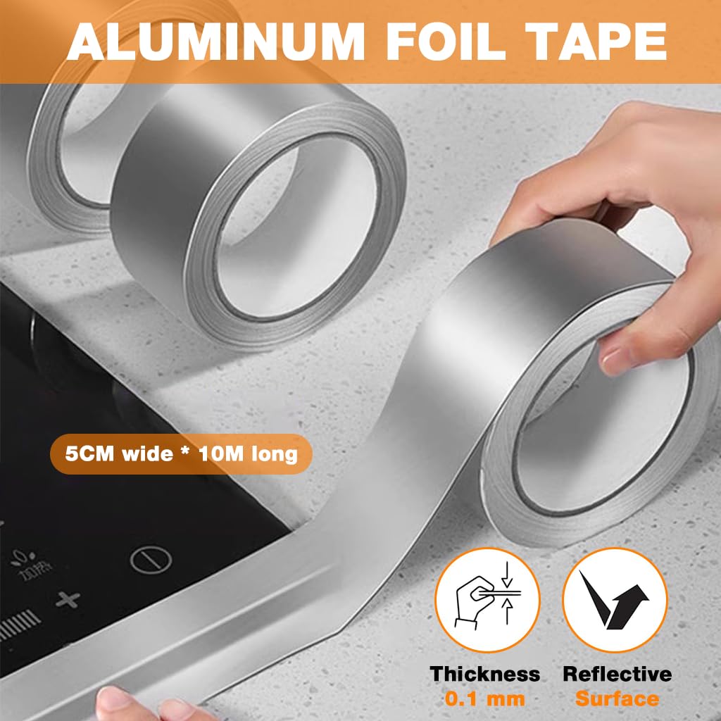 HASTHIP Aluminium Tape Waterproof for Bathroom and Kitchen Sealing with Strong Adhesive | 1.96 inch x 32.8 ft Silver Self Adhesive Repair Strip