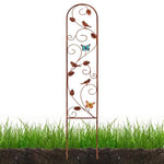 HASTHIP Garden Trellis for Climbing Plants 28cm x 153cm featuring Butterfly and Bird Cast Iron Design