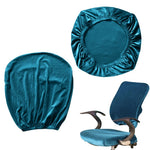 HASTHIP Seat Cover for Chair with 2 Piece Set featuring Elastic Edge Velvet Fabric Aqua Blue