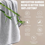 HASTHIP Bamboo Bath Towel for Home and Spa Use featuring Super Absorbent 55x27 in Soft Cotton Blend | Grey