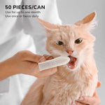 HASTHIP® Toallitas Dentales para Perros y Gatos 50 Uds,Toallitas de Limpieza Dental con Menta,para Dientes de Mascotas Elimina Placa y Mal Aliento Cuidado Oral Natural con Aloe
