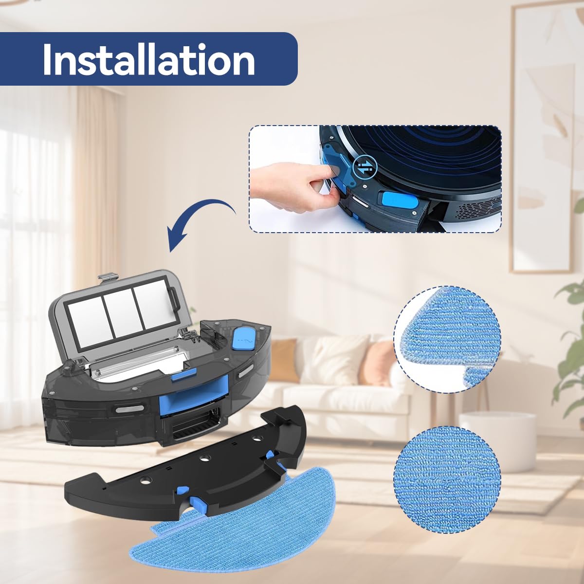 HASTHIP Replacement Parts Kit for ILIFE T10S Robot Vacuum with 33PCS Brushes and Filters