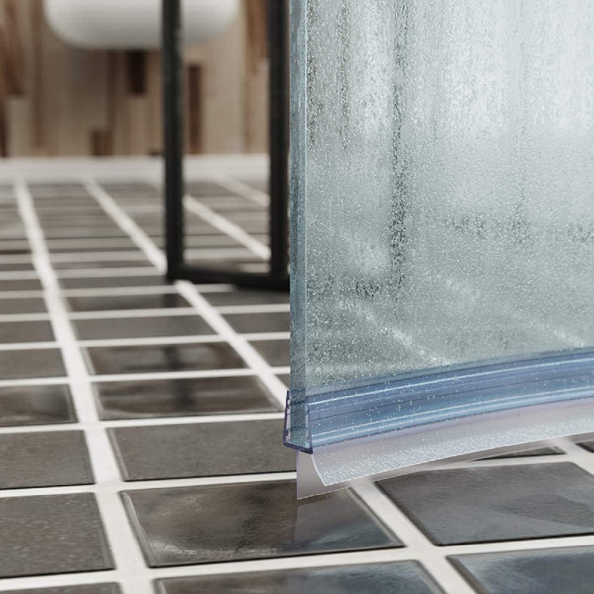 HASTHIP Bathroom Door Bottom Seal for 4–6mm Glass Doors with Dual Flap Design | 39 Inches Flexible PVC Water Stopper Strip