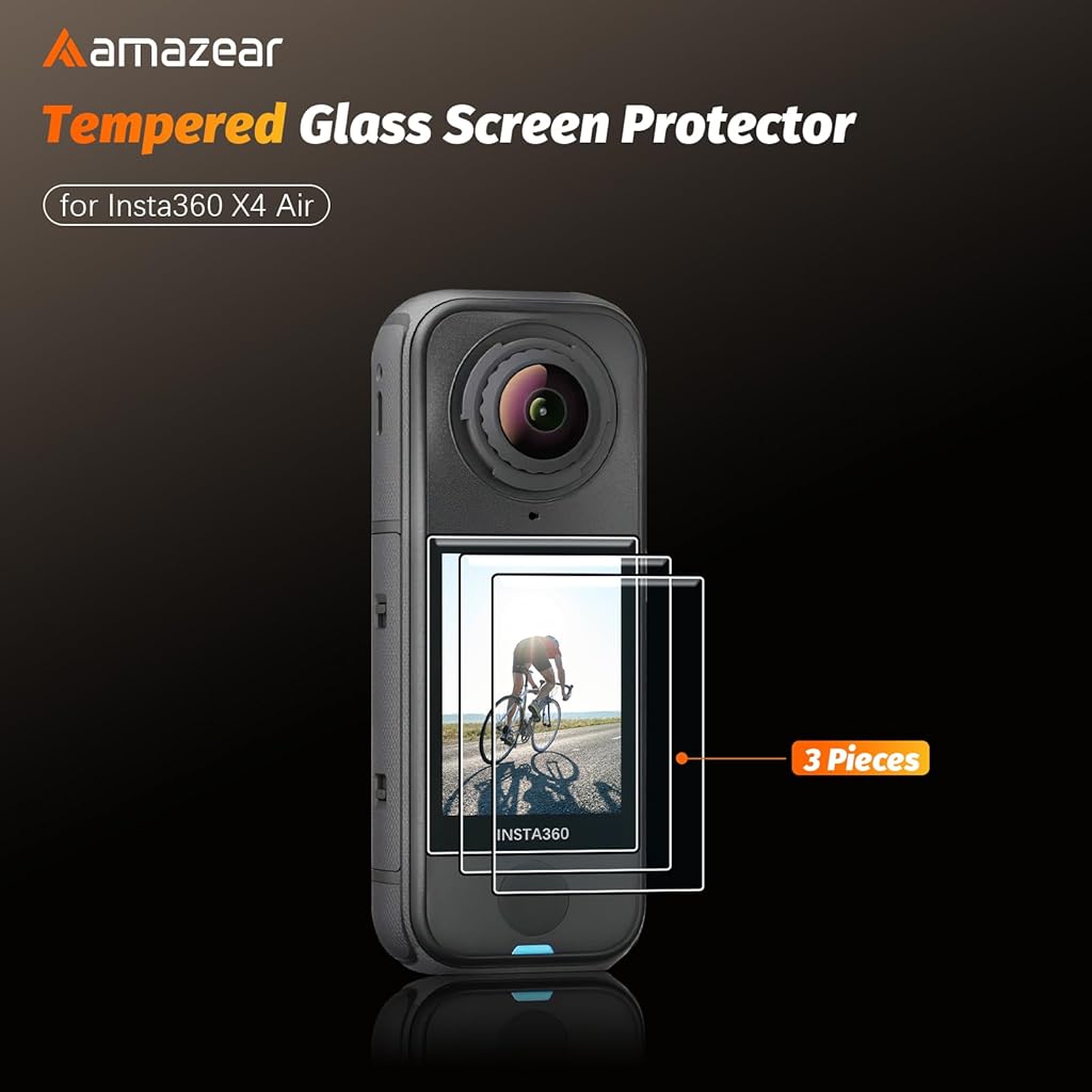 HASTHIP® Protector de Pantalla para Insta360 X4 Air (Paquete de 3),Vidrio Templado 9H Ultra HD,Película Protectora LCD Transparente,Resistente a Arañazos y Fácil Instalar