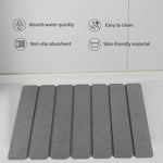 HASTHIP Foldable Stone Bathroom Mat for Kitchens and Entryways featuring Non Slip Surface and 60x39cm Fast Drying Diatom Mud Design