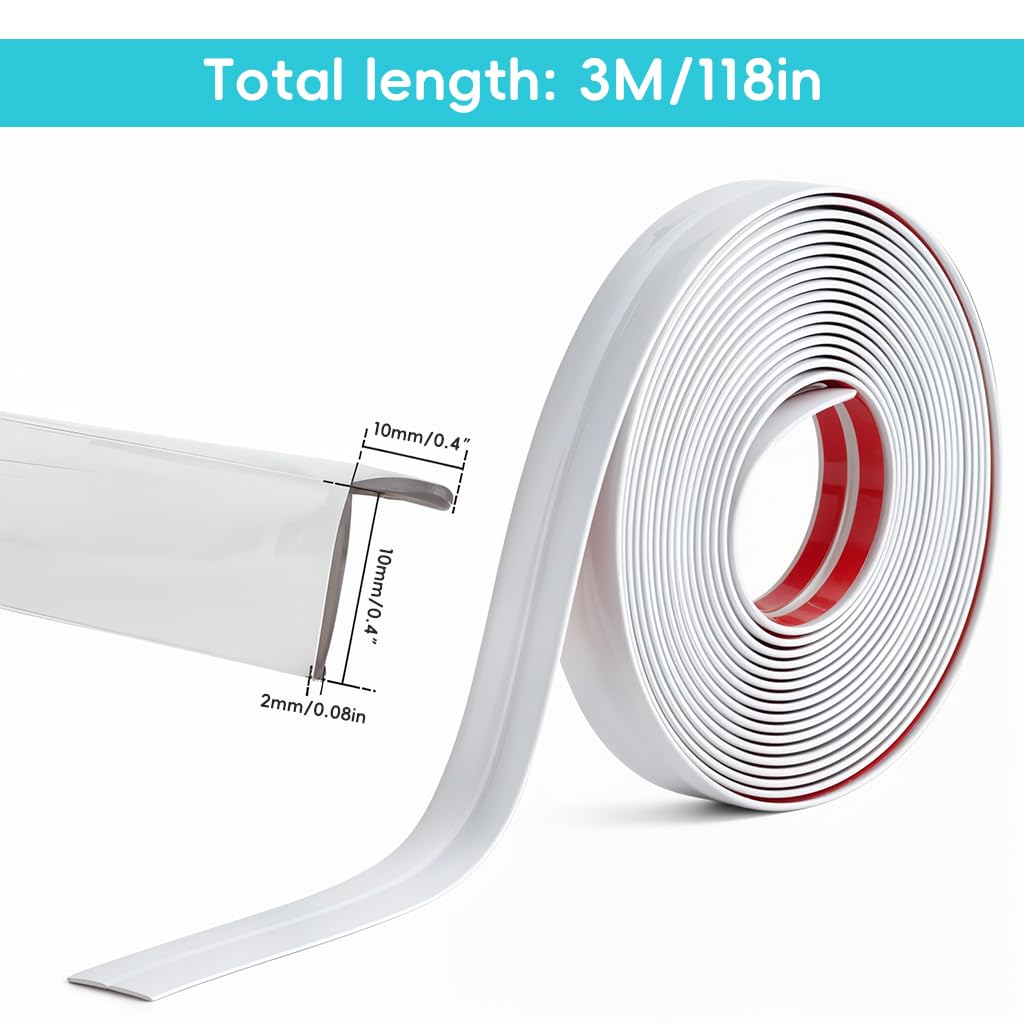 HASTHIP Wall Molding Trim for Corners featuring Self Adhesive L Shape PVC 9.84ft | Waterproof White Finish
