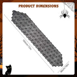 HASTHIP Halloween Table Runner 18x72 in for Party Decor featuring Black Lace Cobweb Design
