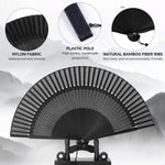 HASTHIP Hand Fan for Summer with Foldable Bamboo Frame and Silk Fabric | Elegant Gift for Women